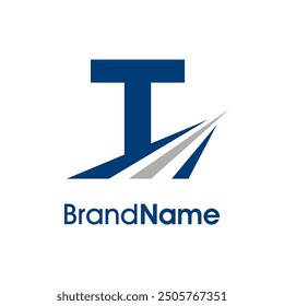 Simple Illustration logo design combination initial T with Road icon. The logo good for company related delivery, transportation and logistic.