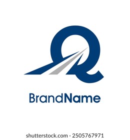 Simple Illustration logo design combination initial Q with Road icon. The logo good for company related delivery, transportation and logistic.