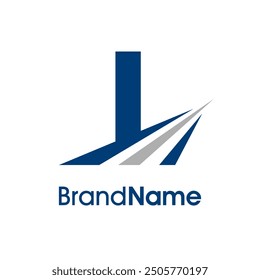 Simple Illustration logo design combination initial I with Road icon. The logo good for company related delivery, transportation and logistic.