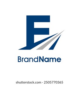 Simple Illustration logo design combination initial F with Road icon. The logo good for company related delivery, transportation and logistic.