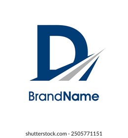 Simple Illustration logo design combination initial D with Road icon. The logo good for company related delivery, transportation and logistic.