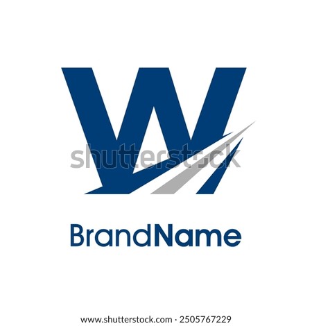 Simple Illustration logo design combination initial W with Road icon. The logo good for company related delivery, transportation and logistic.