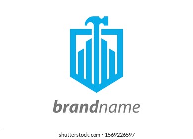 Simple illustration logo design for construction company.