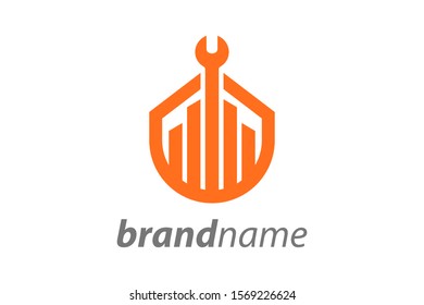 Simple illustration logo design for construction company.