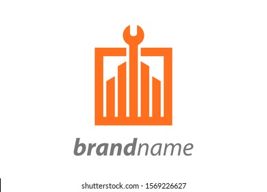 Simple illustration logo design for construction company.