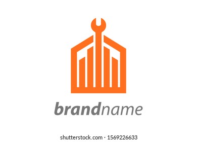 Simple illustration logo design for construction company.