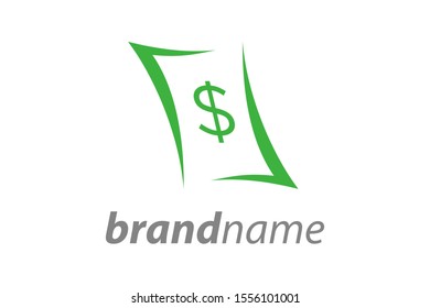 Simple illustration logo design finance. logo combining icon dollar and chart.