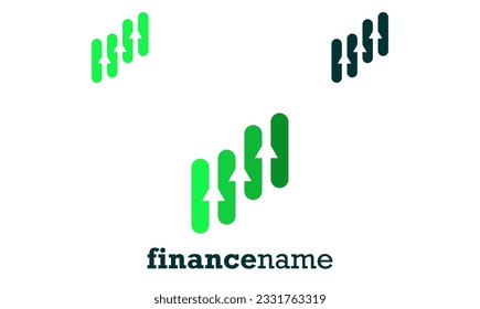 Diseño de logotipo de ilustración simple para empresa financiera. diseño del logotipo de la empresa financiera en color verde.