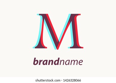 Simple illustration logo design initial M