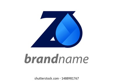 Simple illustration logo design initial Z combine with water icon.