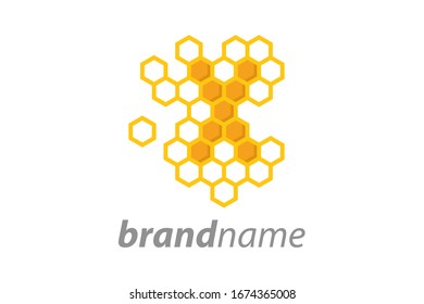 Simple illustration logo design initial X shaped like bee hive.