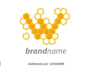 Simple illustration logo design initial W shaped like bee hive.