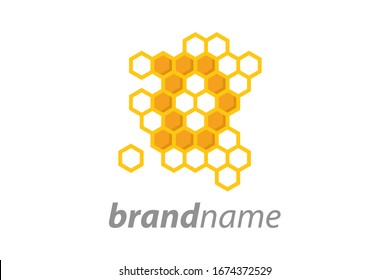 Simple illustration logo design initial D shaped like bee hive.