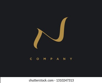 Simple illustration logo design letter N