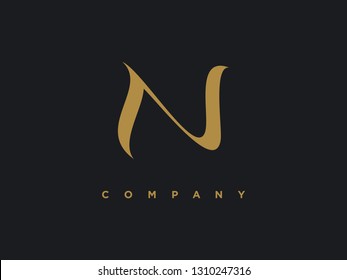 Simple illustration logo design letter N