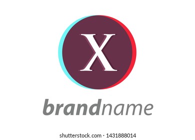 Simple illustration logo design letter X in circle.