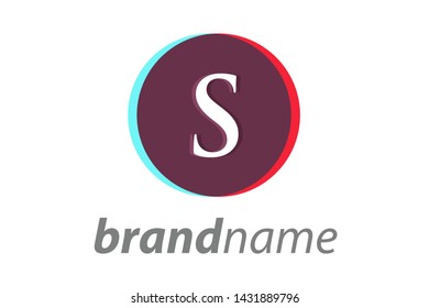 Simple illustration logo design letter S in circle.