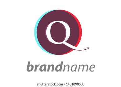 Simple illustration logo design letter Q in circle.