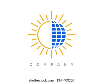 Simple illustration logo design solar energy.