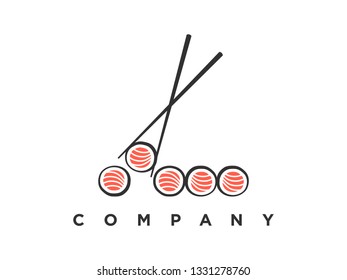 Simple illustration logo design sushi.