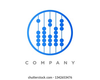 Simple illustration logo design traditional calculating (sempoa) in circle.