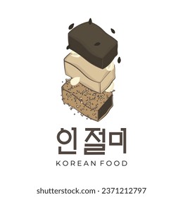 Simple Illustration Logo of Korean Traditional Food injeolmi