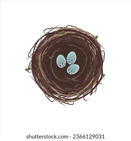 Simple Illustration Logo of a natural nest with eggs