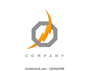 Simple illustration logo octagon energy.