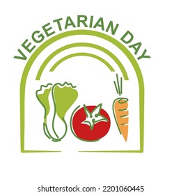 simple illustration logo, special for vegetarian day