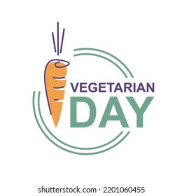 logotipo de ilustración simple, especial para el día vegetariano