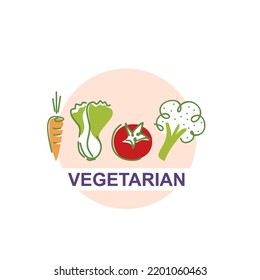 einfaches Illustrationslogo, speziell für vegetarischen Tag