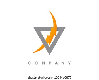 Simple illustration logo triangle energy.