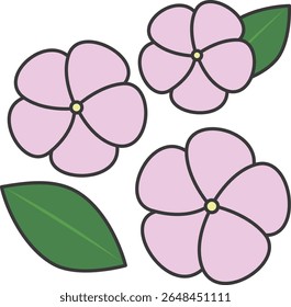 Simple illustration of a Madagascar periwinkle flower