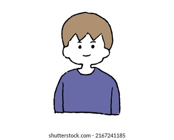 Simple illustration of a man facing straight ahead