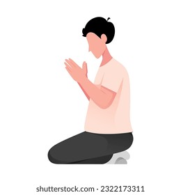 simple illustration of man praying