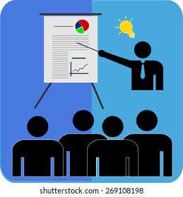 simple illustration, Man - Share His Idea 
