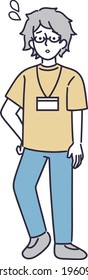 simple ilustración de un hombre con una cara problemática