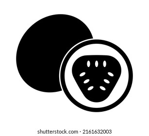 Ilustración simple del icono vector maracuja en color negro