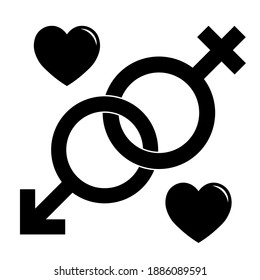 Simple illustration of Mars and Venus symbol Concept of gender symbols