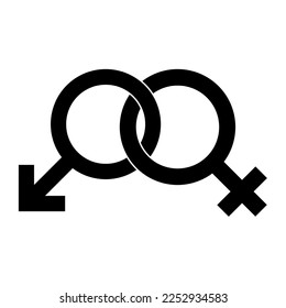Simple illustration of Mars and Venus symbol Concept of gender symbols