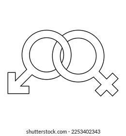 Simple illustration of Mars and Venus symbol Concept of gender symbols