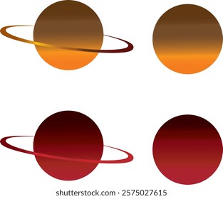 simple illustration of marsh red planet