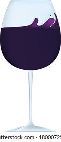 Simple illustration material of dark red wine