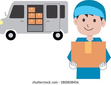 Simple illustration material of delivery industry
