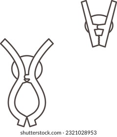 Simple illustration material icon of clothespinsl