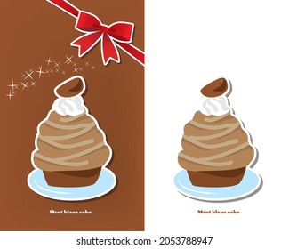 Simple illustration material of Mont Blanc cake