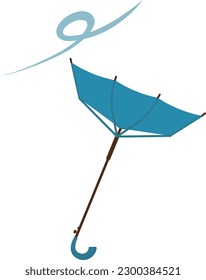 Simple illustration material of an overturned umbrella