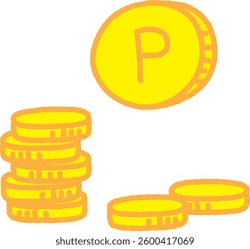 Simple illustration material of point coin