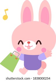 Material de ilustración simple de una compra de conejo