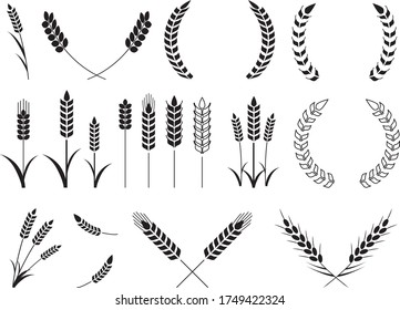 Simple illustration material set of wheat